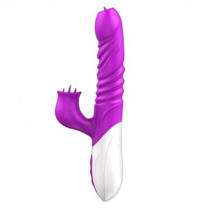 FOX - T10 Warming Clitoral Thrusting Licking Rotate Vibrators (Chargeable - Purple)